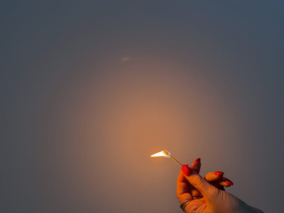 A lit match — the fire book